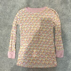 5/$25- Girls Little Sleepies pink rainbow long sleeve pajama top